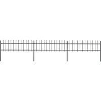 Vidaxl Garden Fence With Spear Top Steel 5 1X0 6 M Black