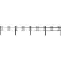 Vidaxl Garden Fence With Spear Top Steel 6 8X0 6 M Black