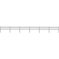 Vidaxl Garden Fence With Spear Top Steel 10 2X0 6 M Black