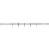 Vidaxl Garden Fence With Spear Top Steel 13 6X0 6 M Black