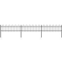 vidaXL Garden Fence Hoop 5.1x0.6m Outdoor Panel Barrier Border Decorative Landscape Privacy Edges Black Steel Rust-Resistant Metal