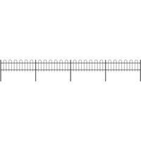 vidaXL Garden Fence Hoop 6.8x0.6m Outdoor Panel Barrier Border Decorative Landscape Privacy Edges Black Steel Rust-Resistant Metal
