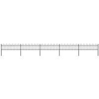 vidaXL Garden Fence Hoop 8.5x0.6m Outdoor Panel Barrier Border Decorative Landscape Privacy Edges Black Steel Rust-Resistant Metal