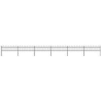 vidaXL Garden Fence Hoop 10.2x0.6m Outdoor Panel Barrier Border Decorative Landscape Privacy Edges Black Steel Rust-Resistant Metal