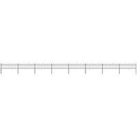 vidaXL Garden Fence Hoop 13.6x0.6m Outdoor Panel Barrier Border Decorative Landscape Privacy Edges Black Steel Rust-Resistant Metal