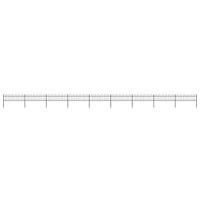 vidaXL Garden Fence Hoop 15.3x0.6m Outdoor Panel Barrier Border Decorative Landscape Privacy Edges Black Steel Rust-Resistant Metal
