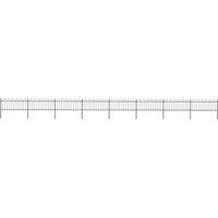 Vidaxl Garden Fence With Hoop Top Steel 13.6X0.8 M Black