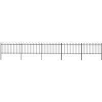 vidaXL Garden Fence Hoop 8.5x1m Outdoor Panels Barrier Border Decorative Landscape Privacy Edges Black Steel Rust-Resistant Metal