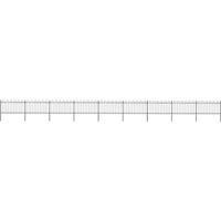 vidaXL Garden Fence Hoop 15.3x1m Outdoor Panels Barrier Border Decorative Landscape Privacy Edges Black Steel Rust-Resistant Metal