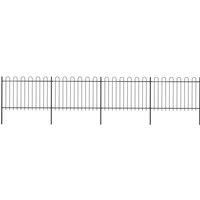 vidaXL Garden Fence Hoop 6.8x1.2m Outdoor Panel Barrier Border Decorative Landscape Privacy Edges Black Steel Rust-resistant Metal
