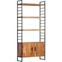 4-Tier Bookcase Bookshelf Cabinet Display Shelf Storage Rack Solid Wood vidaXL