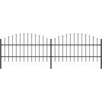 vidaXL Spear Top Steel Garden Fence Set - Heavy-Duty, Easy Assembly, Secure Barrier for Home, Garden, or Business Property