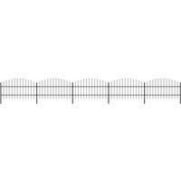 Vidaxl Garden Fence With Spear Top Steel (0.75-1)x8.5 M Black