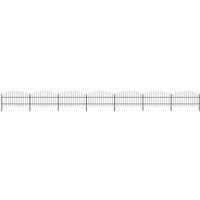 Vidaxl Garden Fence With Spear Top Steel (0.75-1)x11.9 M Black
