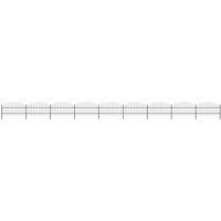 vidaXL Garden Fence With Spear Top Steel (0.75-1)x15.3 M Black, Black