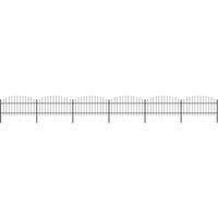Vidaxl Garden Fence With Spear Top Steel (1-1.25)x10.2 M Black