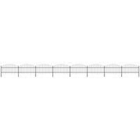 vidaXL Garden Fence Spear (1-1.25) x13.6m Outdoor Barrier Border Decorative Landscape Privacy Edges Black Steel Rust-Resistant Metal