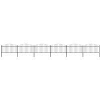 Vidaxl Garden Fence With Spear Top Steel (1.25-1.5)x10.2 M Black