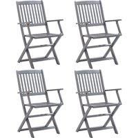 vidaXL Folding Outdoor Chairs 4 pcs Solid Acacia Wood