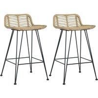 vidaXL Bar Chairs 2 pcs Natural Rattan