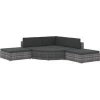 Garden Lounge Set with Cushions Poly Rattan Outdoor Sofa Set 6 pcs vidaXL