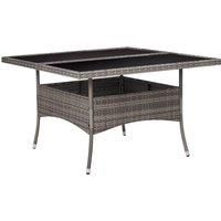 Solid Acacia Wood Outdoor Garden Dining Table Poly Rattan Multi Colours vidaXL