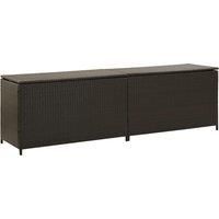 Garden Storage Box Poly Rattan 200x50x60 cm Brown