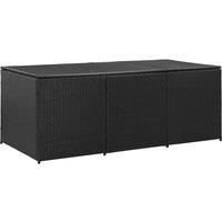 vidaXL Garden Storage Box Poly Rattan 180x90x70cm Black