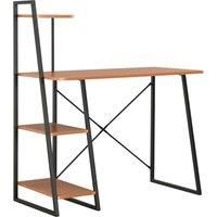 Vidaxl Desk With Shelving Unit Black And Brown 102X50X117 Cm