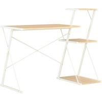 Computer Desk with 3 Tier Bookcase X-Shape Legs Home Desk Multi Colours vidaXL