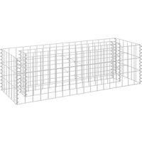 vidaXL Gabion Raised Bed - Rectangular Silver Plant Bed - Galvanised Steel Garden/Patio Dborder - 90x30x30 cm - Weather-Resistant/Rustproof - Easy to Assemble