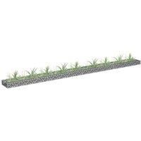 Gabion Raised Bed Basket Planter Outdoor Plant Pot Galvanised Steel vidaXL
