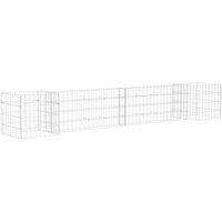 H-Shaped Gabion Planter Outdoor Gabion Basket Patio Wall Pot Steel Wire vidaXL