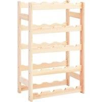 vidaXL Solid Pinewood Wine Rack - Storage for 20 Bottles, Easy Assembly, Natural Beige, Rustic Design for Dining Room, Kitchen