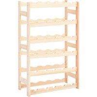 vidaXL Pinewood Wine Rack - Rustic Style Freestanding Storage for 30 Wine Bottles in Beige for Dining Room/Kitchen