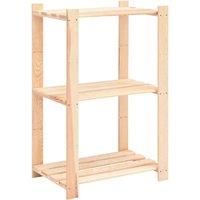 vidaXL 3-Tier Solid Pinewood Storage Rack - Durable Organization Solution for Home & Commercial Usage with 150 kg Capacity