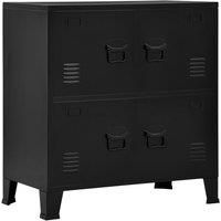 vidaXL Filing Cabinet with 4 Doors Industrial Black 75x40x80 cm Steel