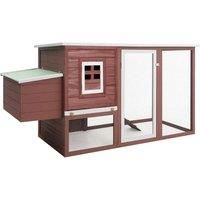 vidaXL Outdoor Chicken Cage Hen House with 1 Egg Cage Brown Wood, Brown