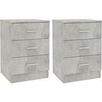 1/2x Bedside Cabinet Chipboard Bedroom Nightstand Stand Multi Colours vidaXL