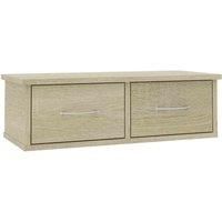 Wall-Mounted Drawer Shelf Floating Rack Storage Wall Cabinet Engineered Wood