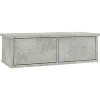 vidaXL Wall-mounted Drawer Shelf Concrete Grey 60x26x18.5 cm Engineered Wood