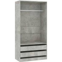 vidaXL Wardrobe Concrete Grey 100x50x200 cm Engineered Wood, Grey