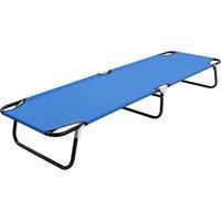 vidaXL Folding Sun Lounger Blue Steel