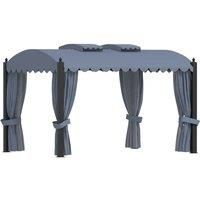 vidaXL Gazebo with Curtains 3x4 m Anthracite Steel, Black