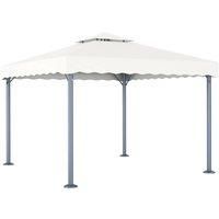 vidaXL Gazebo Cream, 300x300 cm Oxford Fabric with Anti-UV PA Coating, Aluminium and Steel Frame, Ideal for BBQs/Dinners/Family Gatherings, Easy to Assemble
