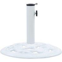 vidaXL Umbrella Base with Adapter Garden Patio Outdoor Terrace Balcony Parasol Stand Holder Support Parasol Accessory White 9kg 40cm Cast Iron