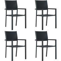 2/4x Garden Chairs Plastic Rattan Look Patio Dining Seating White/Black vidaXL