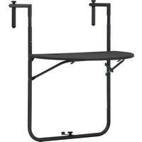 Hanging Balcony Table Plastic Rattan Patio Plant Stand Multi Colours vidaXL