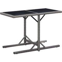 Garden Table Poly Rattan and Solid Wood Acacia Table Multi Colours vidaXL