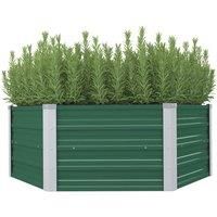 Vidaxl Raised Garden Bed 129x129x46cm Galvanised Steel Green